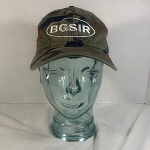 Mens Outdoor Cap Camo Trucker Hat with 'BGSIR' Logo